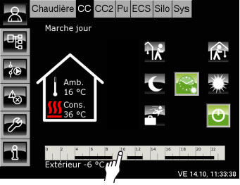 Réglage d'horloge avec sonde d'ambiance