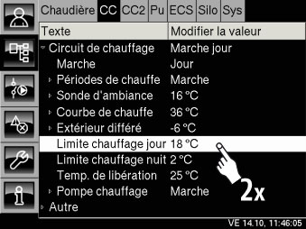 Paramètre limite chauffage jour