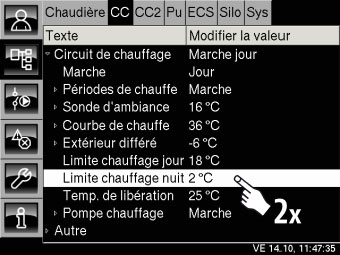 Paramètre limite chauffage nuit