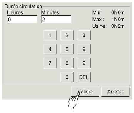 Écran de réglages