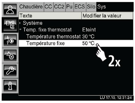 Temperature fixe