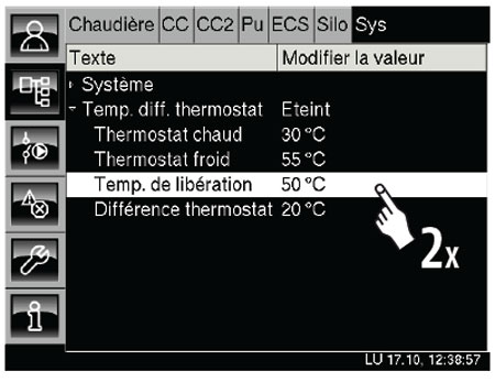 Temperature de libération