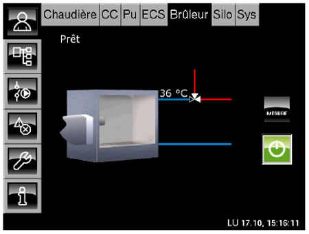 Alimentation depuis brûleur