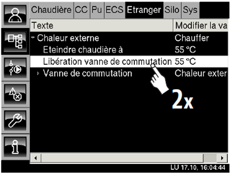 Libération vanne communication