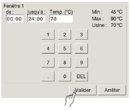 Selection fenetre horaire