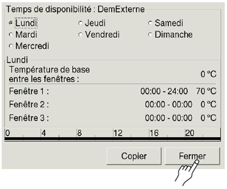 Aperçu fenêtre horaire