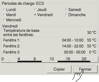 Validation sur autre jour sélectionné