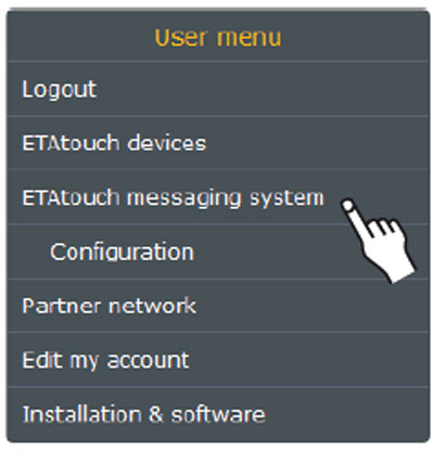 User menu