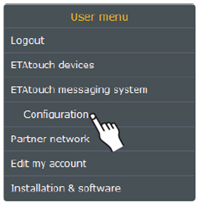 User menu