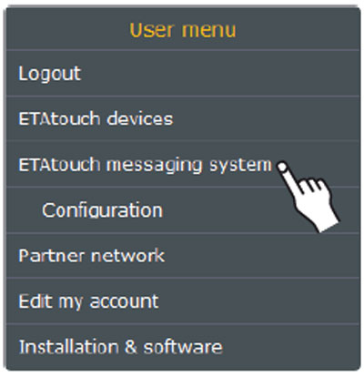 User menu