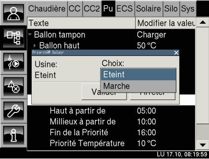 Validation choix priorité solaire