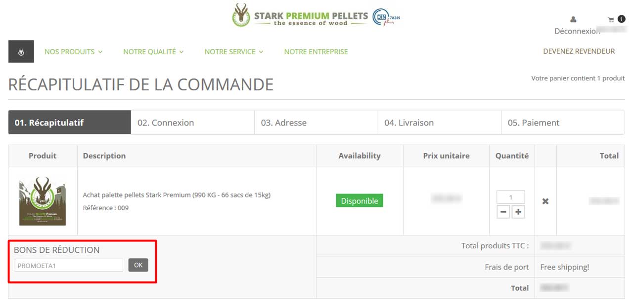 Code promo Stark pellets