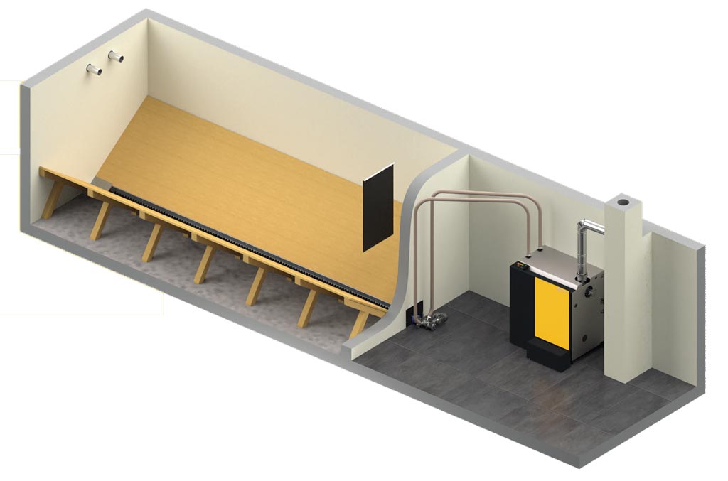 Systeme de stockage des pellets Vis sans fin dextraction ETA